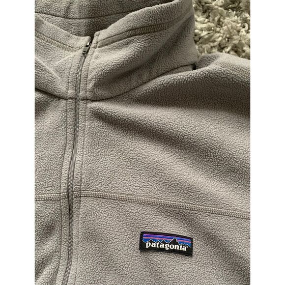 Patagonia Micro D Pullover 1/4 zip Grey Fleece SWEATER JACKET Men's sz L - Picture 3 of 6